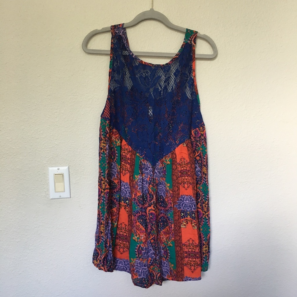 Free People Count Me In Trapeze Mini Dress size M